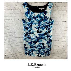 LK BENNETT ROXETTE BLUE SHIFT DRESS
